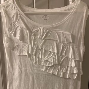 Ann Taylor Loft Ruffle Cap Sleeve Top